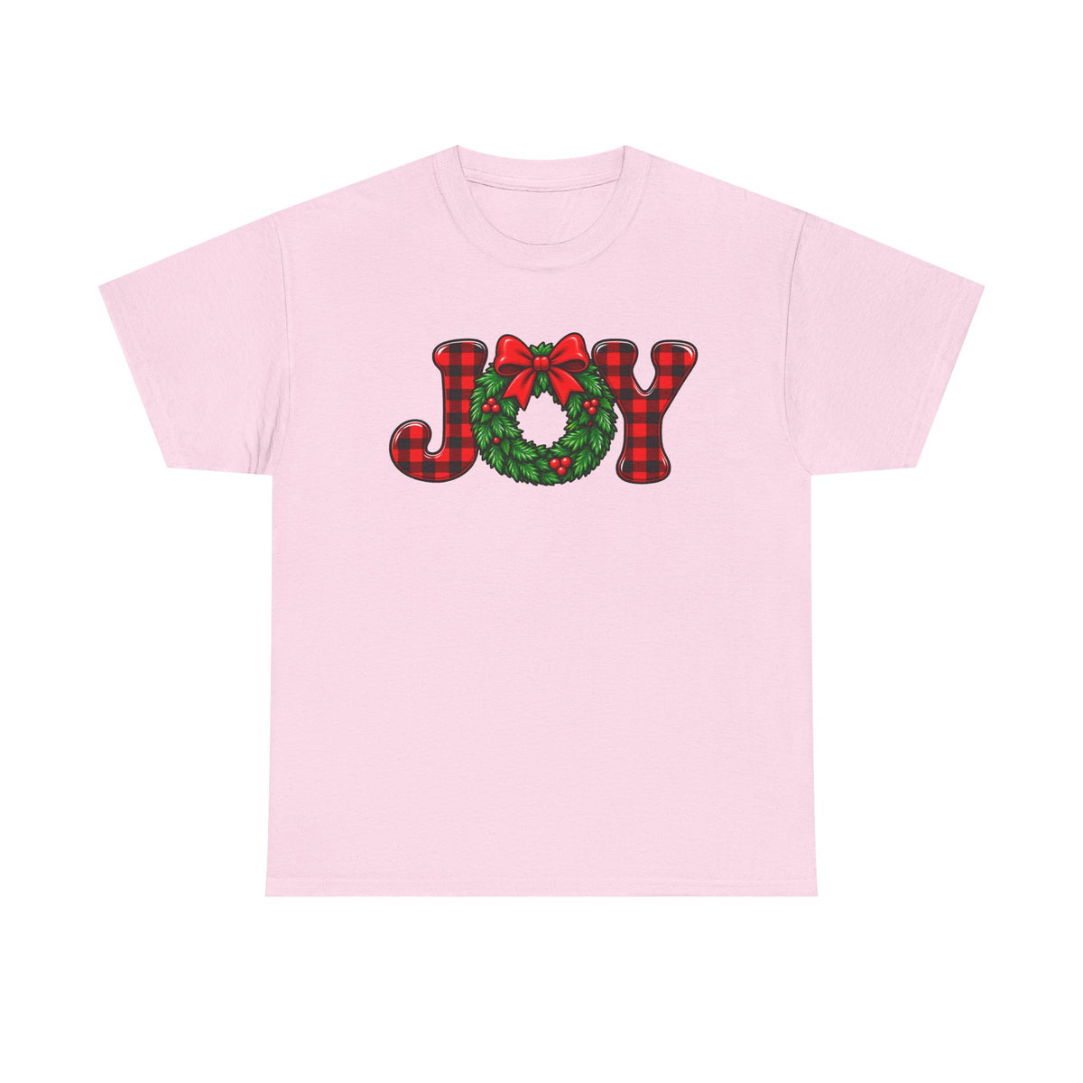 Joy Christmas wreath T-shirt… Classic festive holiday tee