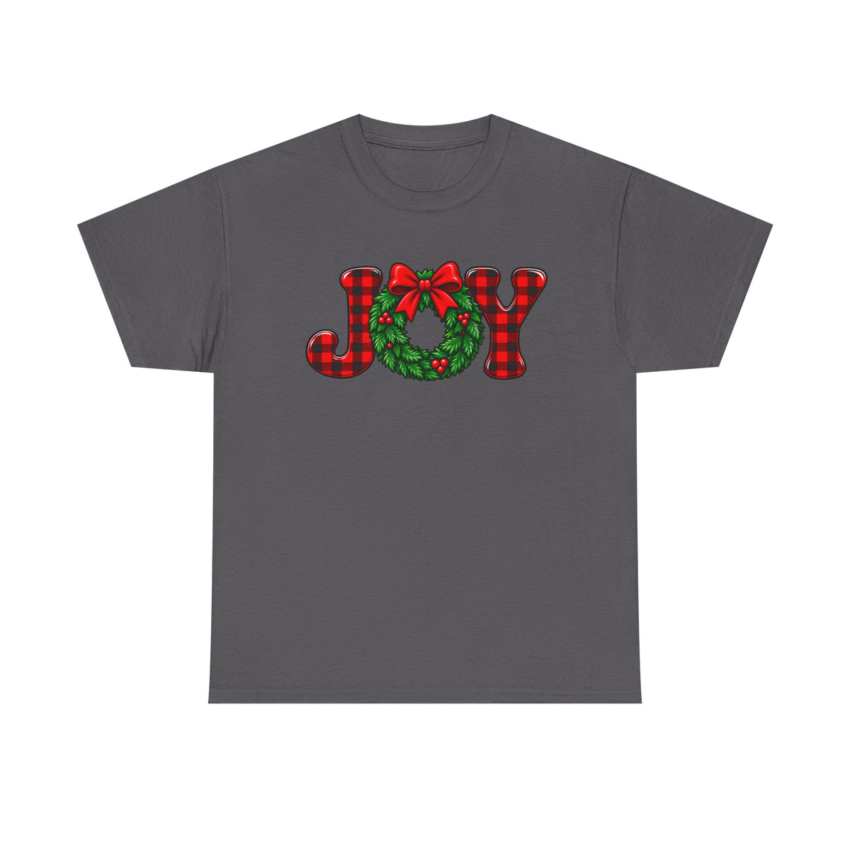 Joy Christmas wreath T-shirt… Classic festive holiday tee