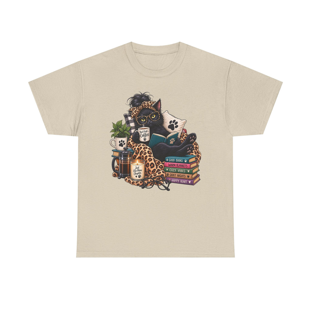 Cozy Cat Reading Tee