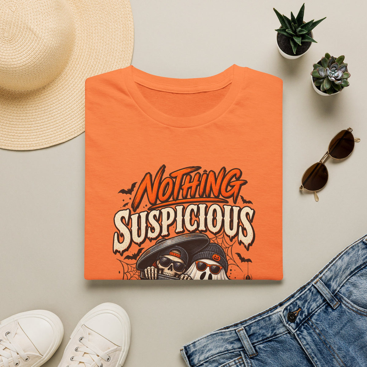 Nothing suspicious going on here, shirt, spooky season tee, funny horror, Halloween T-shirt