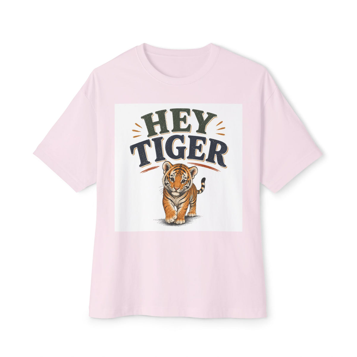 Hey Tiger Tee — Cute Tiger Graphic Oversized T‑Shirt