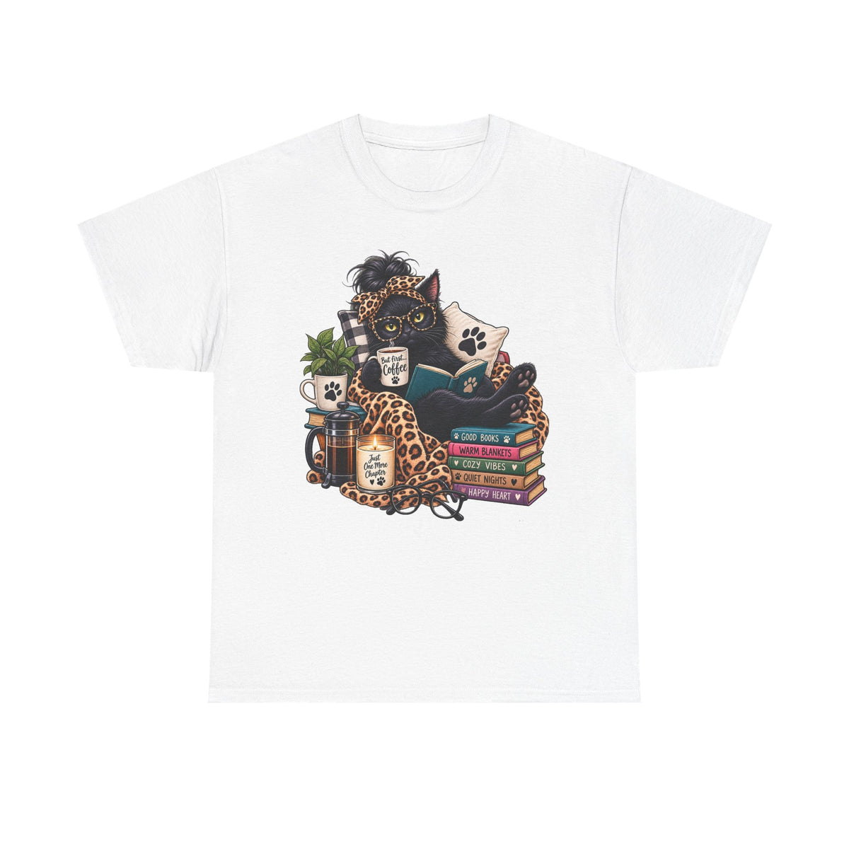 Cozy Cat Reading Tee