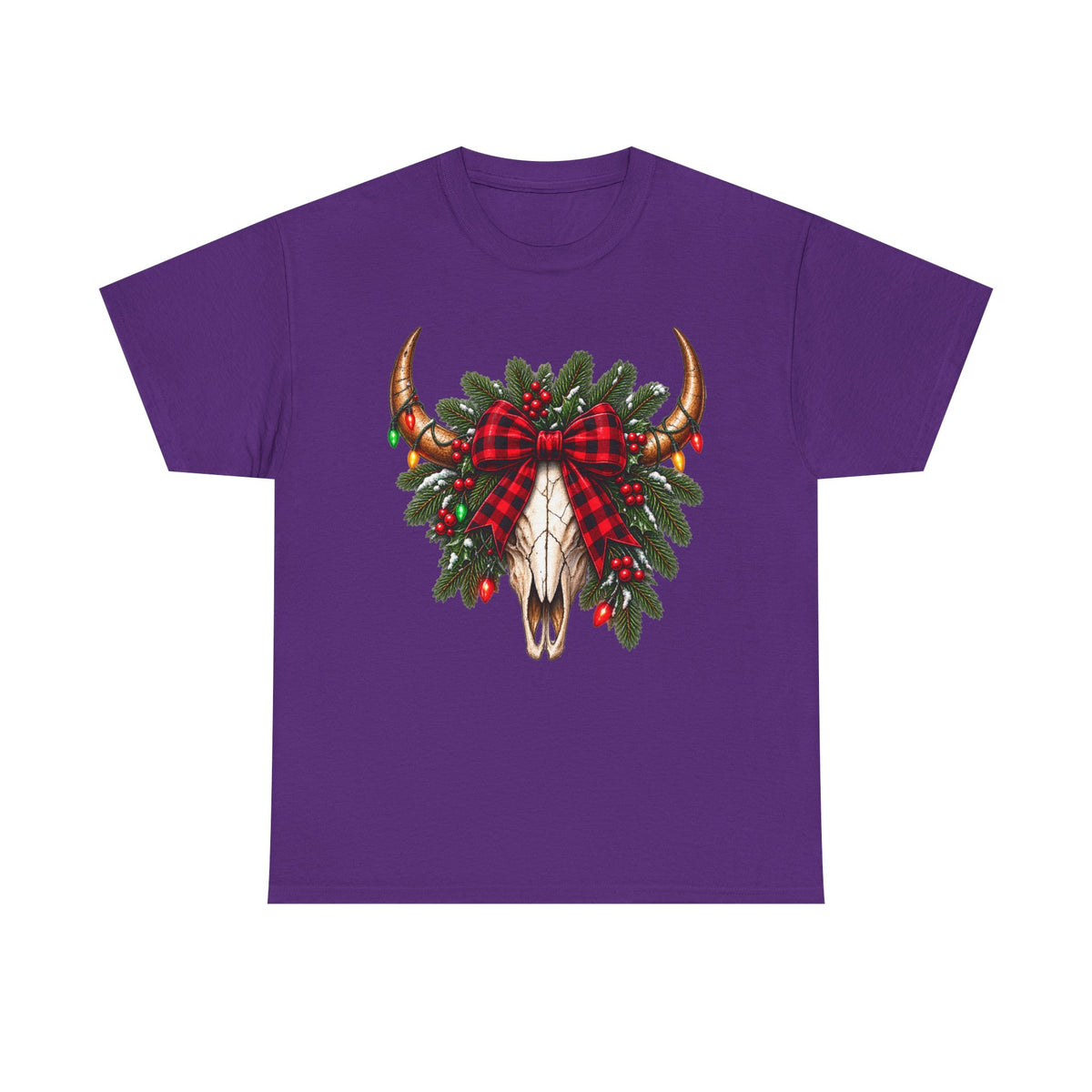 Christmas Buffalo Plaid Longhorn Tee