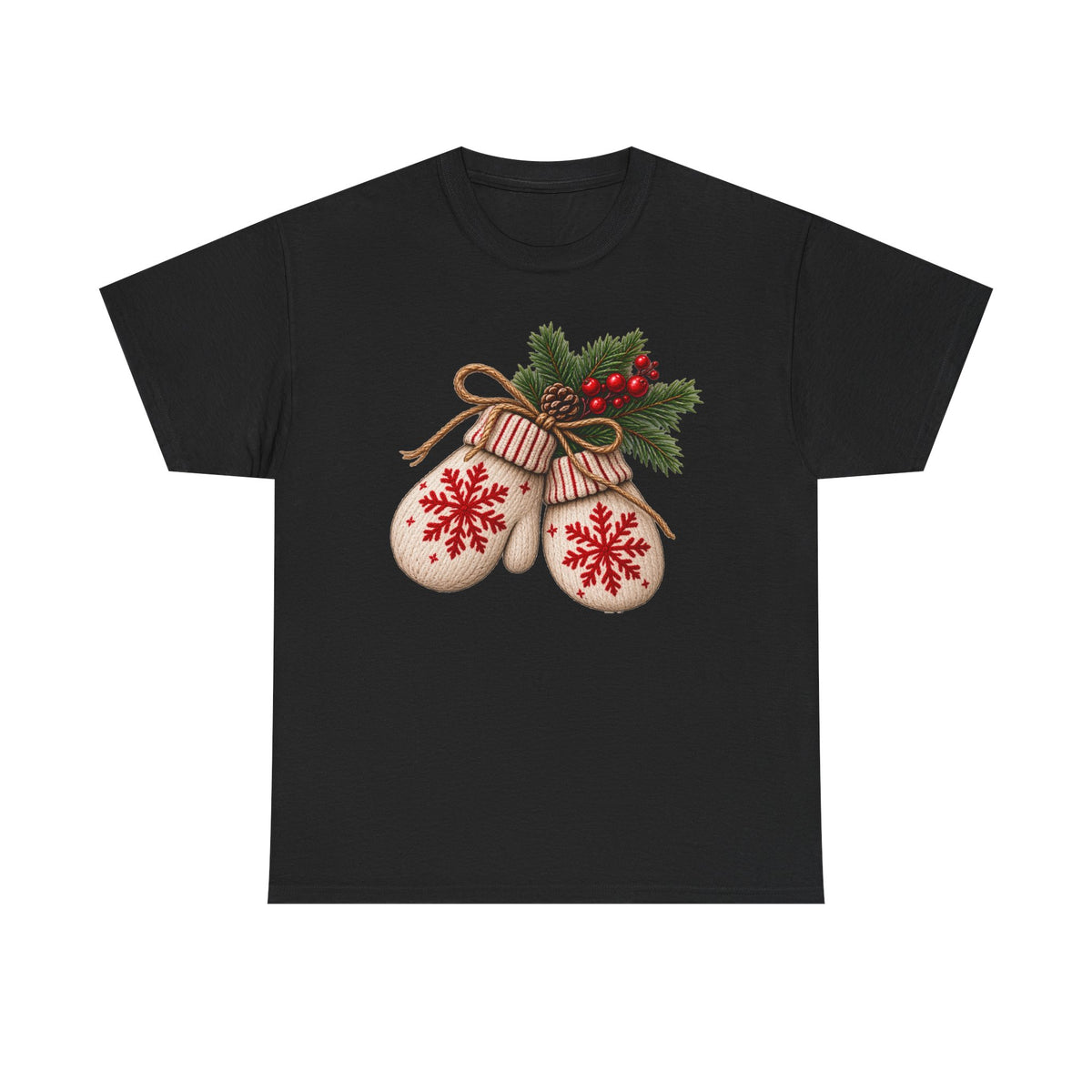 Cozy Christmas mittens T-shirt… Festive winter holiday tee