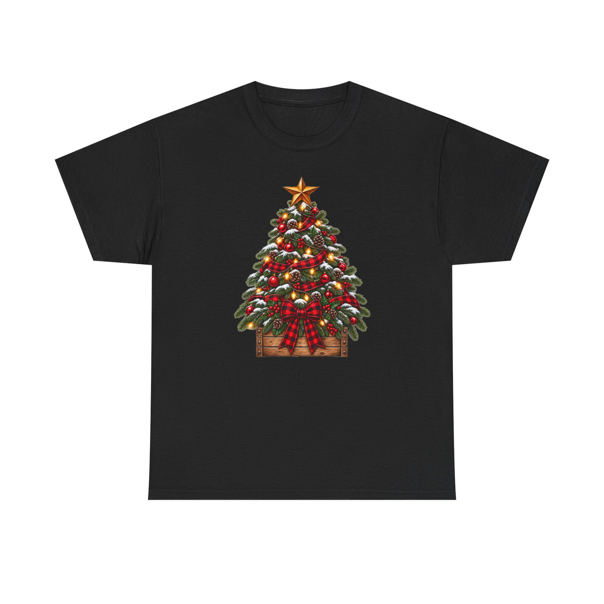 Christmas Tree Graphic Tee — Festive Ornamented Holiday T-Shirt