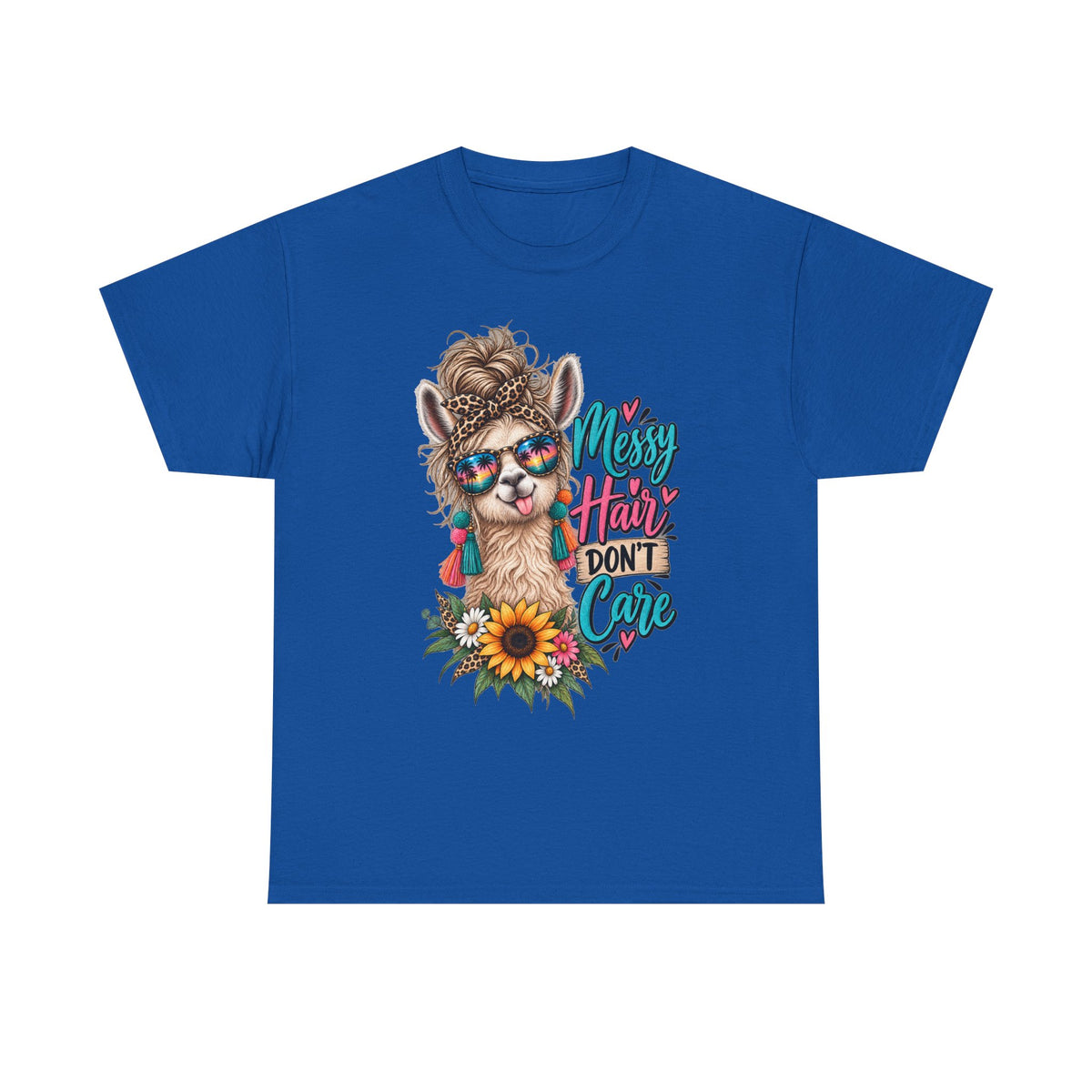 Messy Hair Don't Care Llama T-Shirt