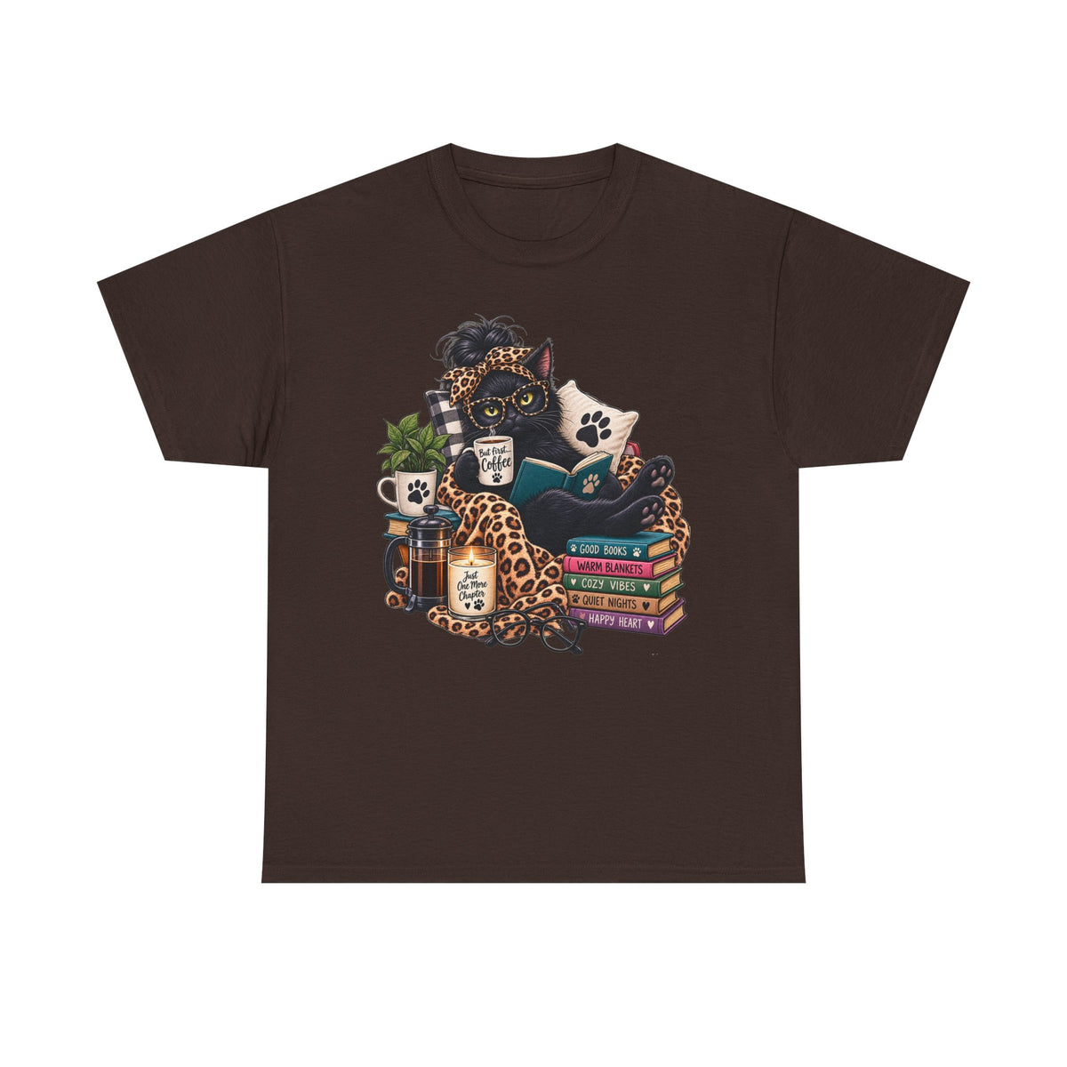 Cozy Cat Reading Tee