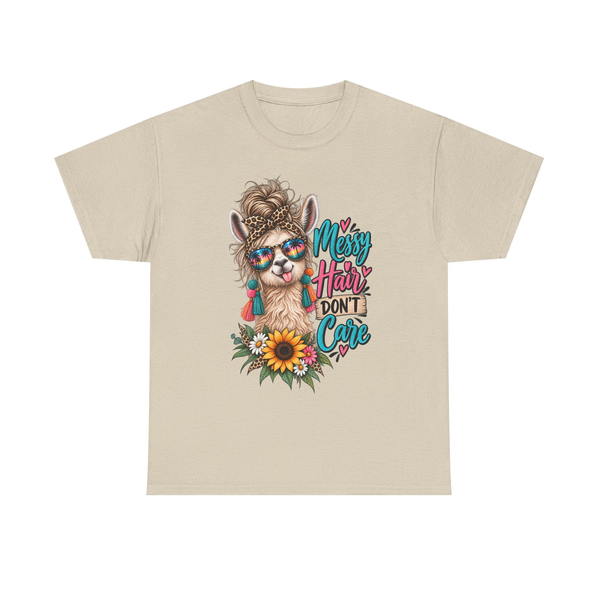 Messy Hair Don't Care Llama T-Shirt