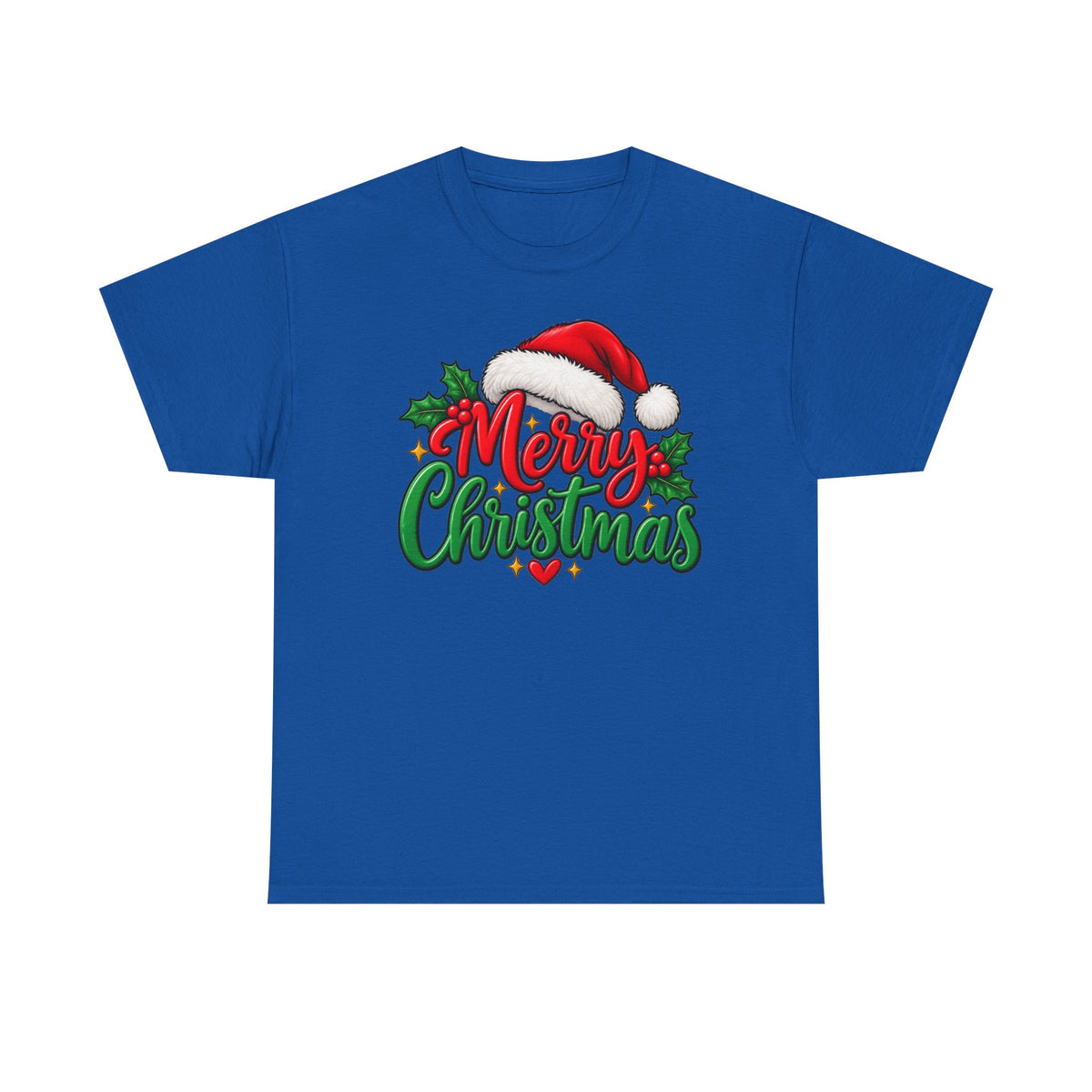 Merry Christmas, Santa hat, and Holly graphic tee