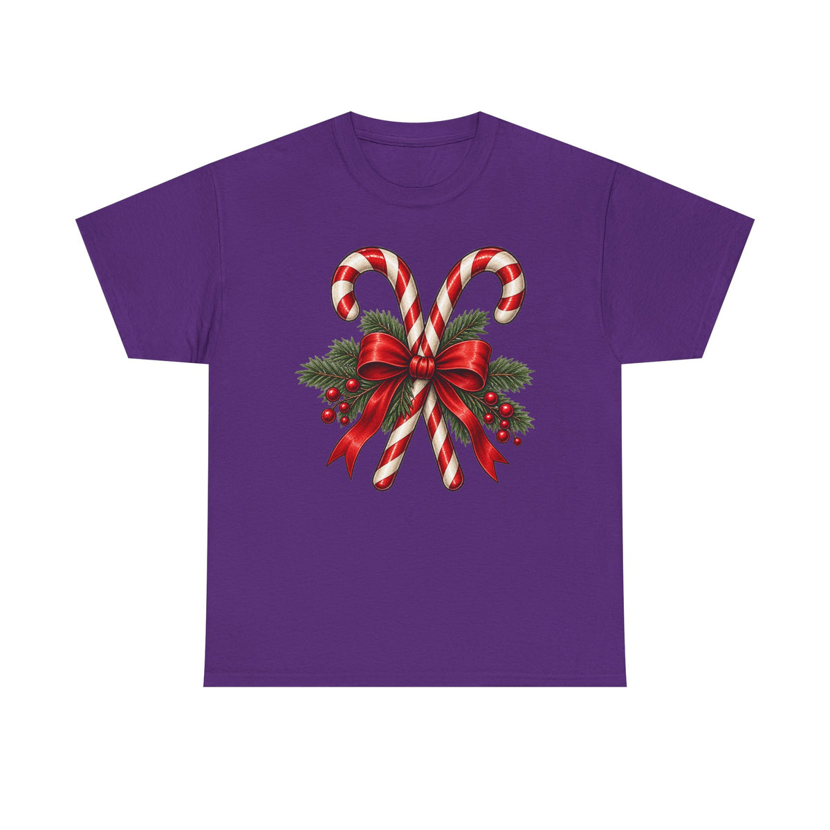 Candy cane Christmas T-shirt… Classic holiday bow, and greenery tea