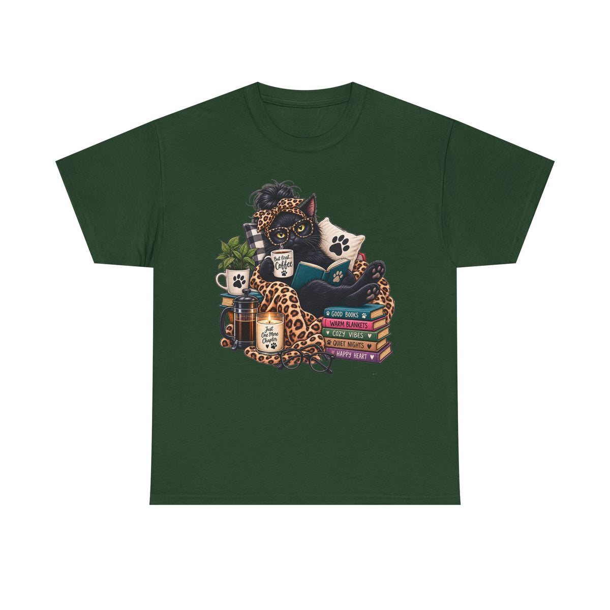 Cozy Cat Reading Tee