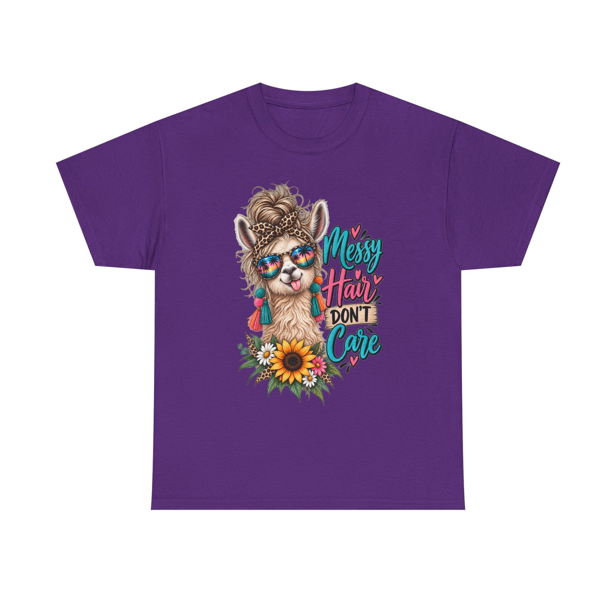 Messy Hair Don't Care Llama T-Shirt