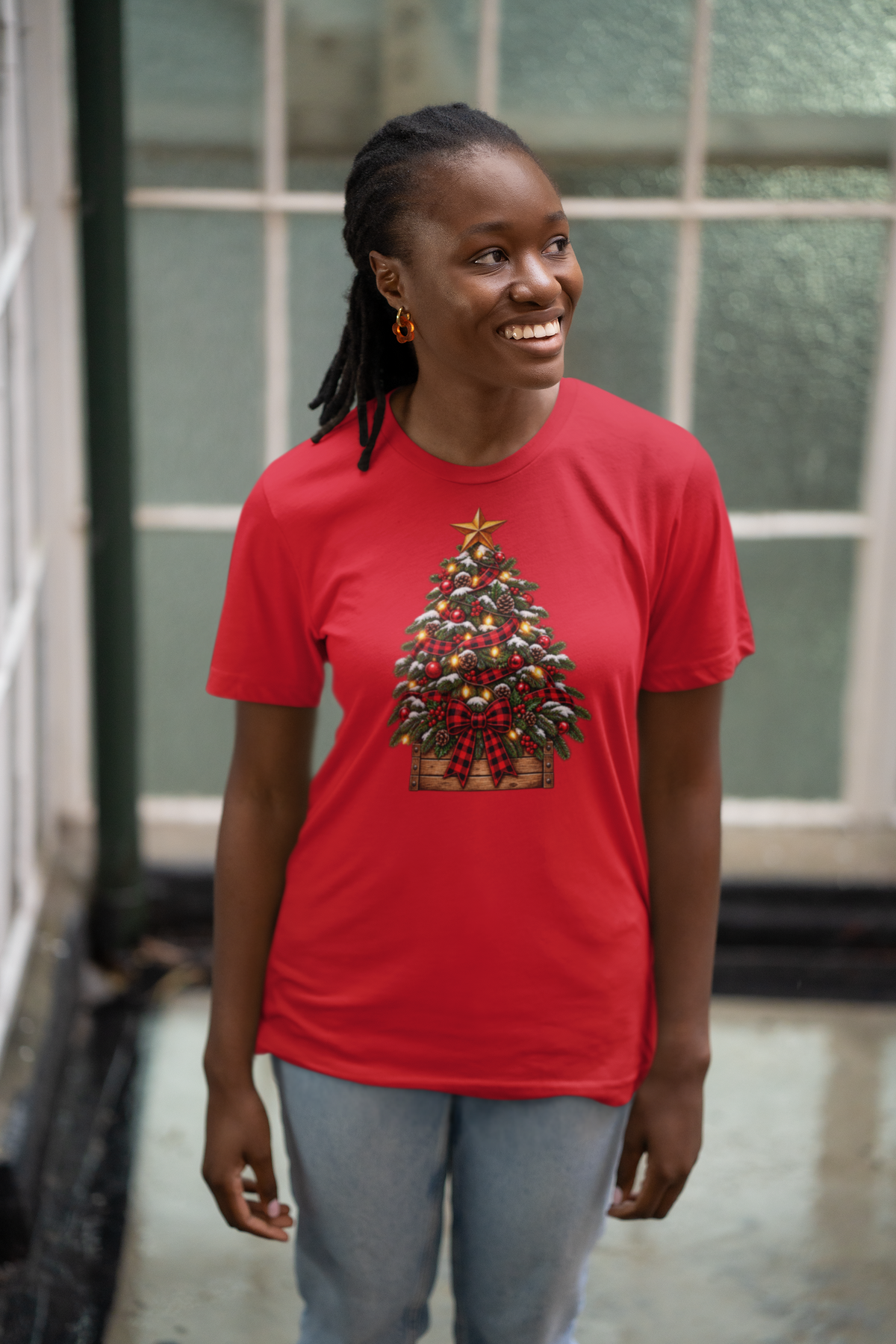 Christmas Tree Graphic Tee — Festive Ornamented Holiday T-Shirt
