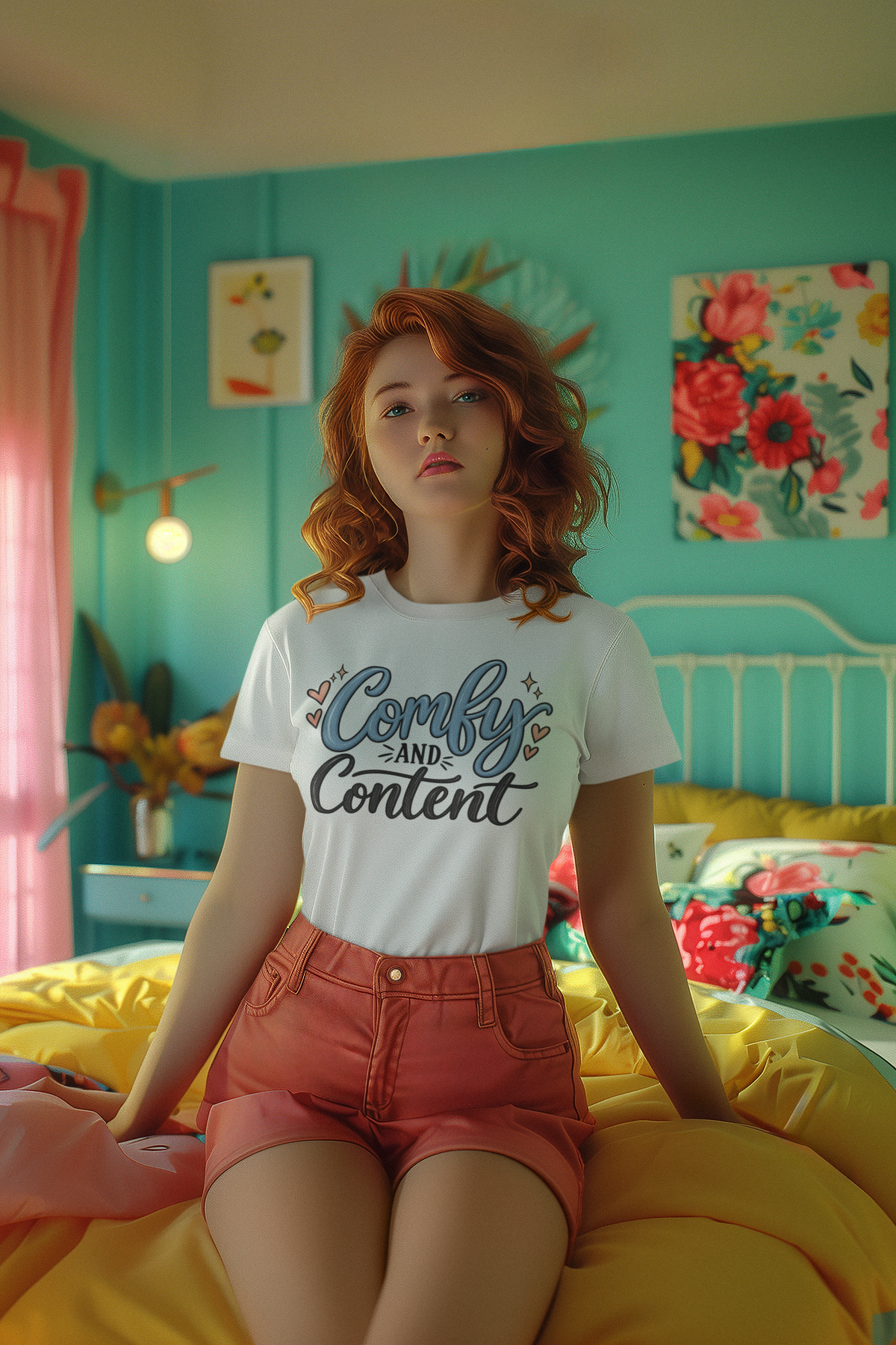 Comfy and Content T‑Shirt — Cozy Positive Message Tee