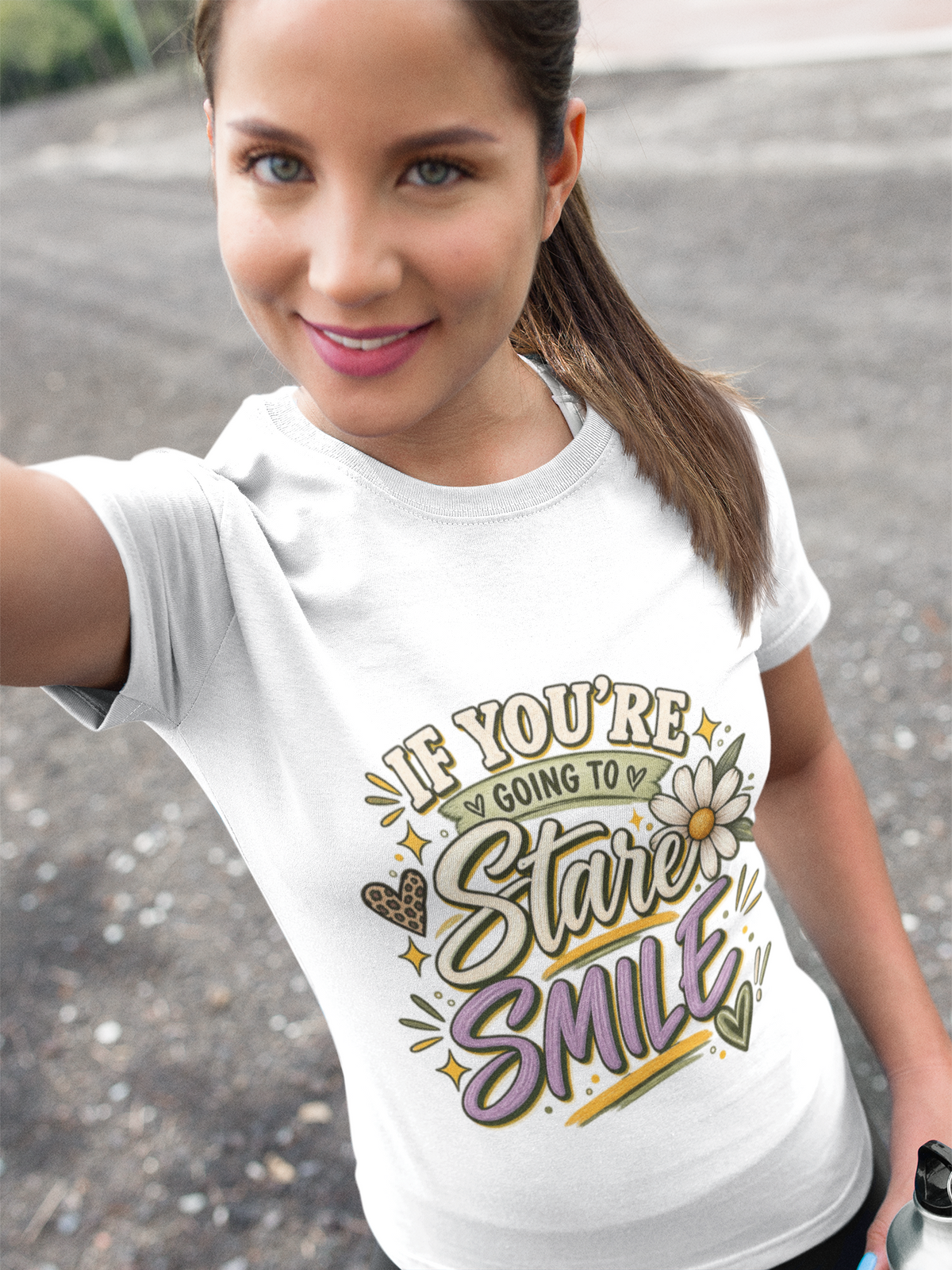 IF YOU'RE GOING TO STARE SMILE